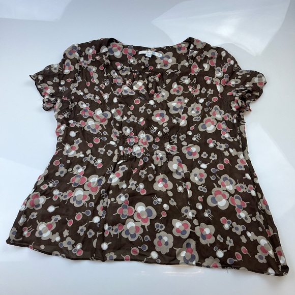 Boden Brown Floral Blouse N244-21 - Picture 2 of 7